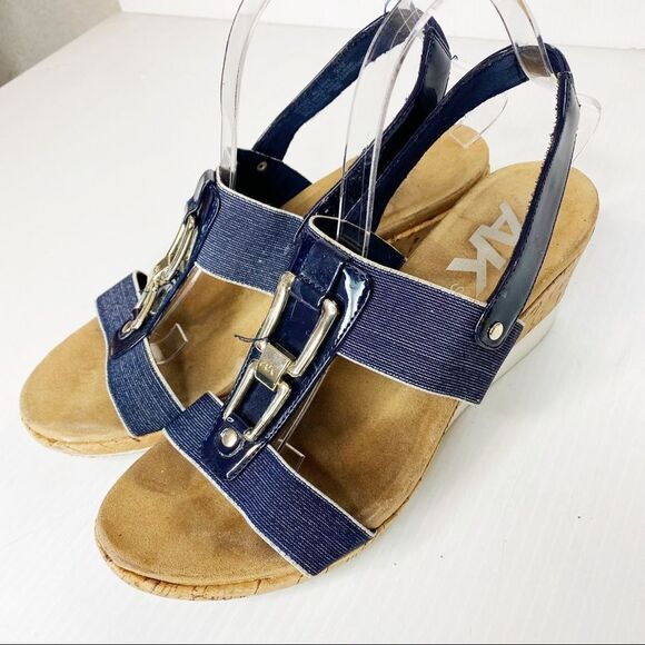 AK Sport but Anne Klein Sling Back Open Toe Wedges 9.5 - Picture 3 of 8